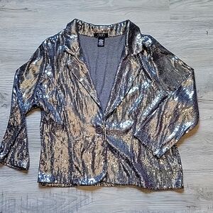 Deb, size 2X, gray sequin blazer